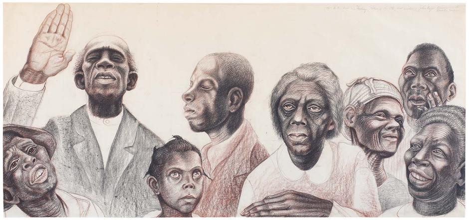 John Biggers (1924-2001) Study for The History of...
