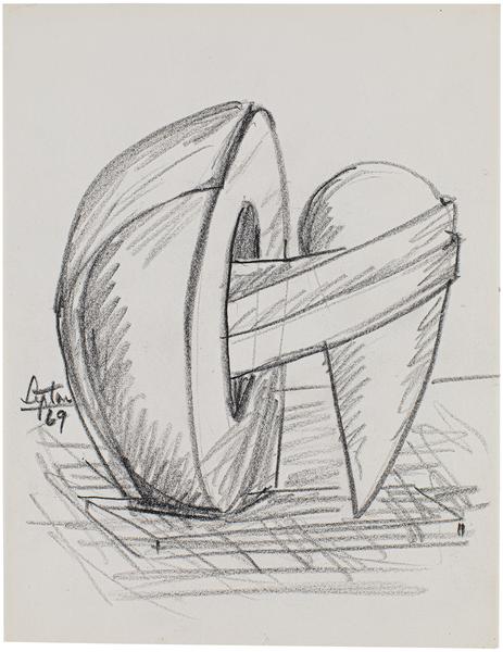Returning Study, 1969 Conté crayon on paper...