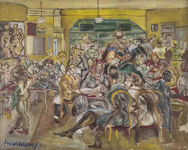 Art Students League Cafeteria, 1941 oil on canvas...