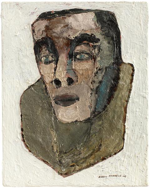 Actor, 1963 oil on canvas with painted fabric coll...