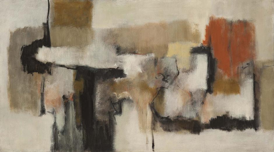 Untitled, c.1959 oil on canvas 27 3/4 x 50 inches...