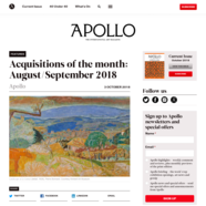 Apollo Magazine, October 3, 2018