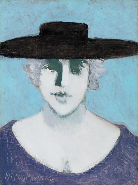 Milton Avery (1885-1965) Black Hat, 1958 oil on ca...