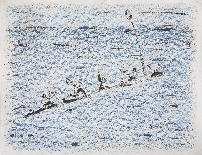 Gulls at Sea, 1956 gouache on paper 20" x 26&...