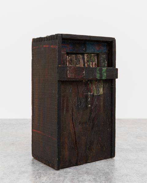 Untitled (B81028), 1981 box assemblage of wood, pa...