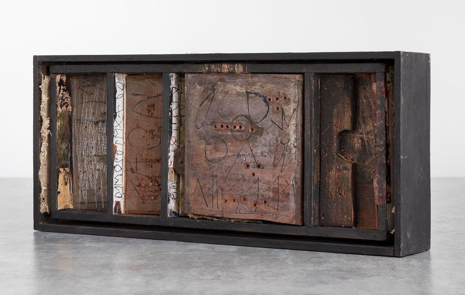 Untitled (B81008), 1981 box assemblage of wood, pa...