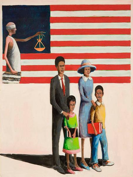 Benny Andrews (1930–2006) Education Quest #1...