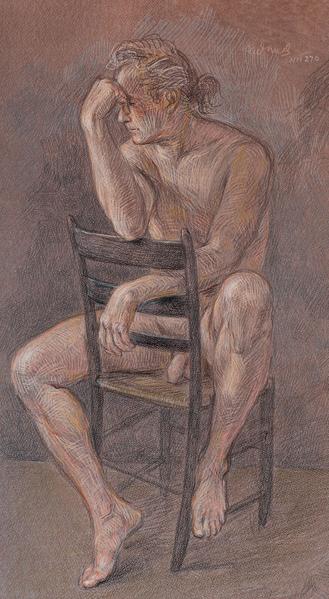 Paul Cadmus (1904-1999) Jon Straddling Old Chair (...