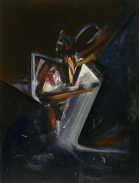 Josho, 1984 oil on paper on canvas with collage 47...