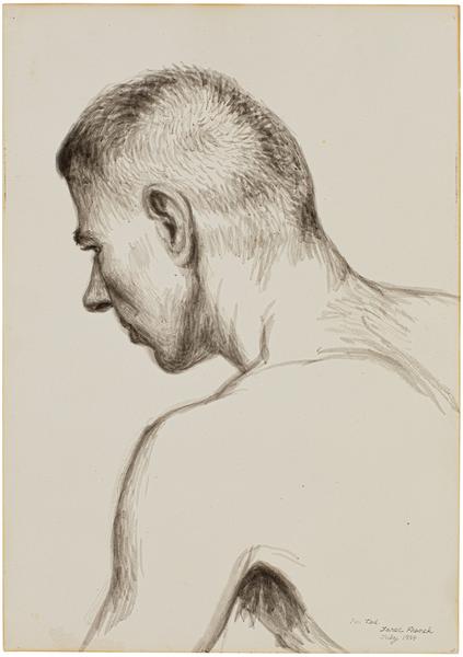 Jared French (1905-1988) Ted in Profile, 1954 ink...