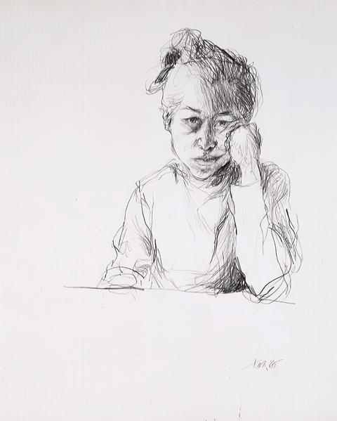 Self Portrait, 1965 graphite on paper 17 x 13 3/4...