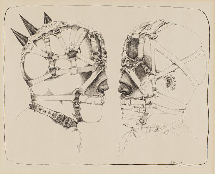 Two Heads, 1968 ink on paper 13 3/4 x 17 inches /...