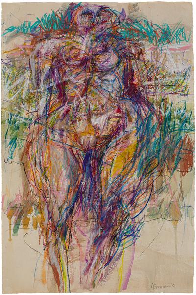 Standing Figure in Landscape, 1961 pastel and wate...