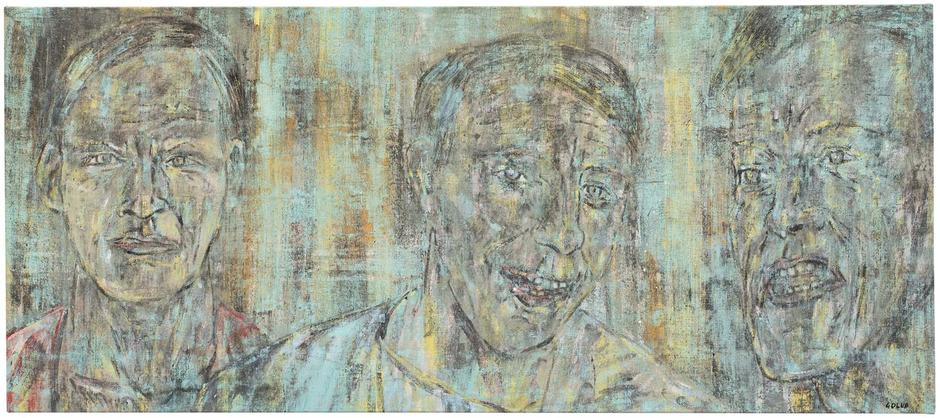 Leon Golub (1922-2004) Three Heads (II), 1988 oil...