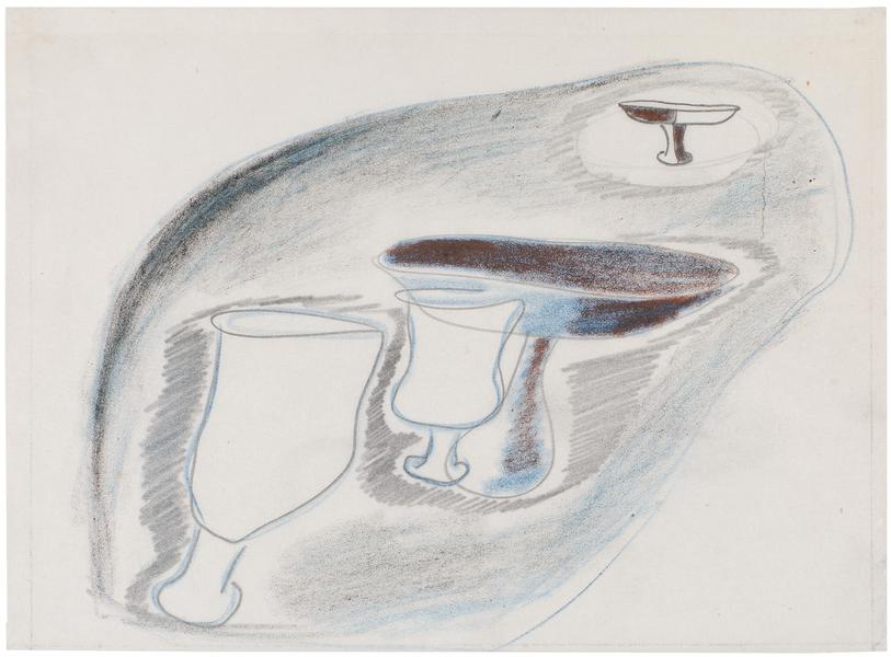 Study for Chalices, c.1939 graphite and crayon on...