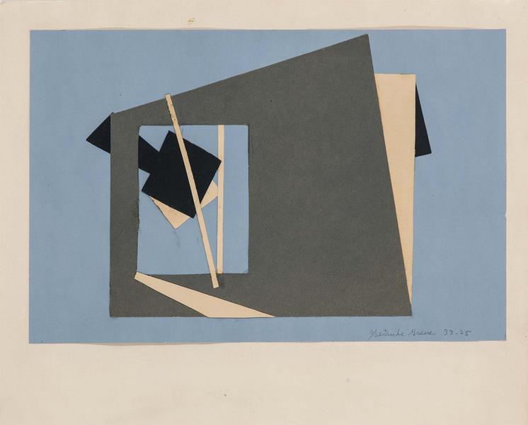 38-25, 1938 cut paper collage on paper 11" x...