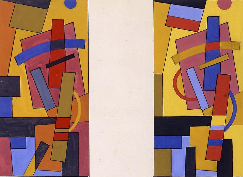 Untitled (two geometric abstractions), c.1940 goua...