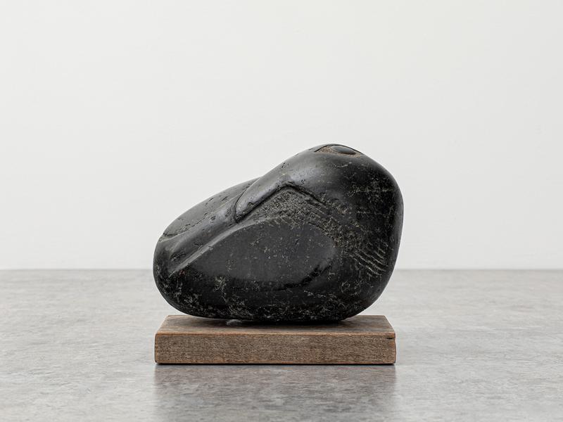 Untitled (Seated Bird), c.1960 black diorite stone...