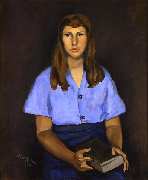 Woman with Book, 1947 oil on canvas 30" x 25...