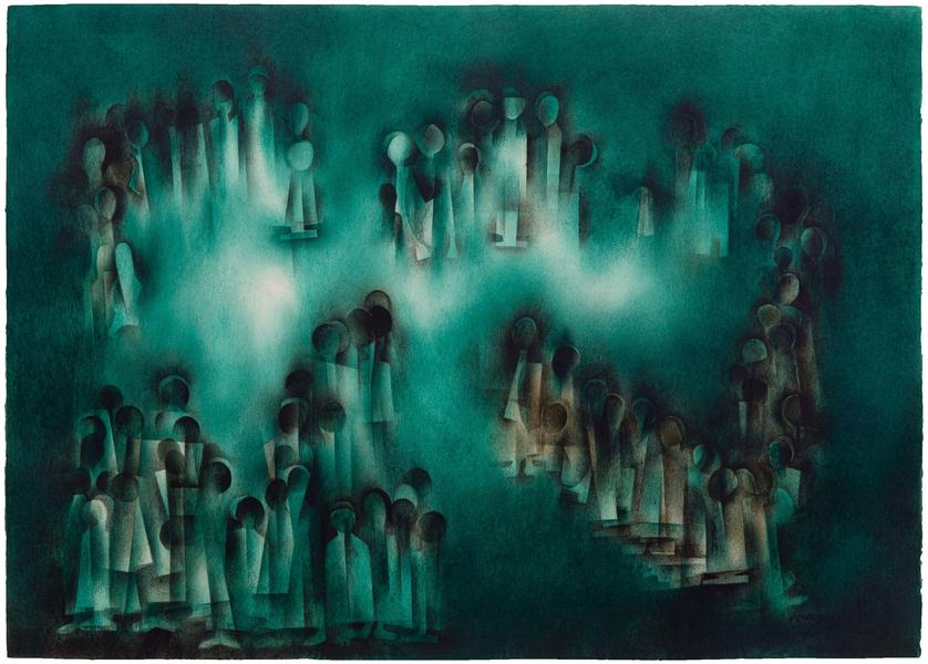 Norman Lewis (1909-1979) Congregation, 1978 oil on...