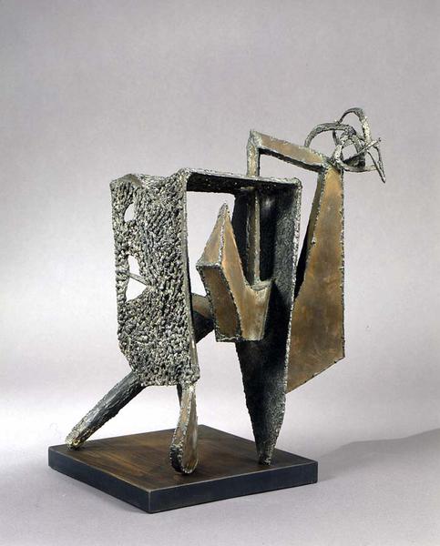 Square Mask, 1948 bronze and lead 18 1/2" x 1...