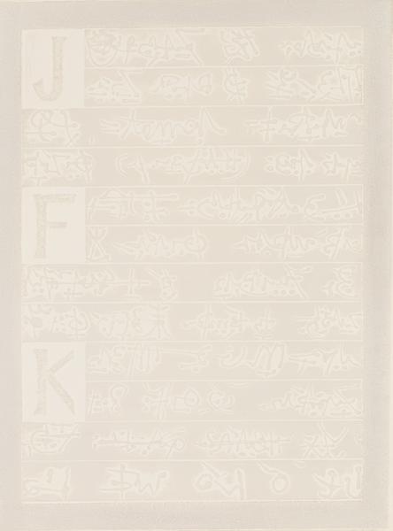 JFK, c.1964 cellocut on paper 26 x 19 1/4 inc...