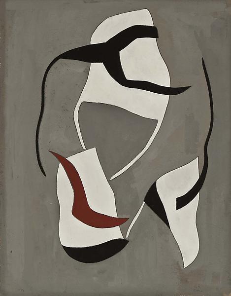Forms in Space, 1938 gouache and graphite on paper...