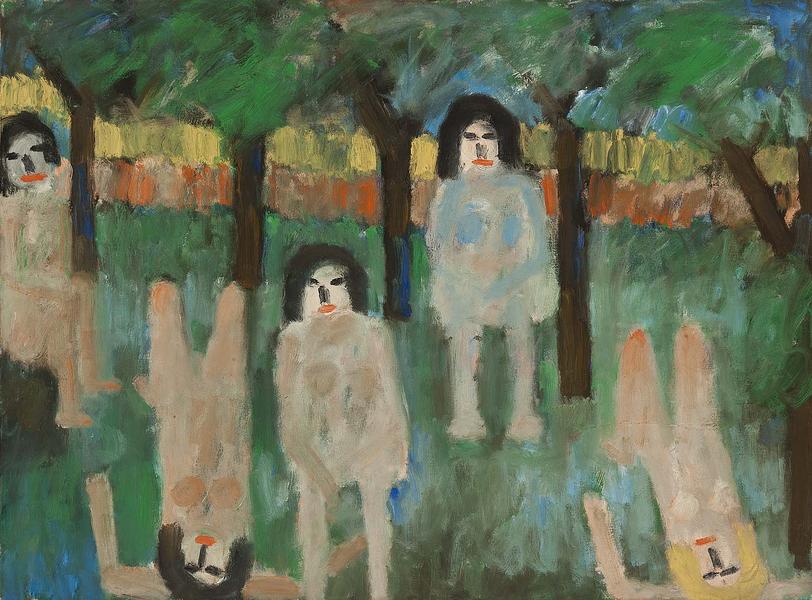 Five Virgins, 1957 oil on canvas 27 x 36 inches si...