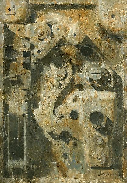 Car Lock, c.1962 oil on canvas on Masonite with st...