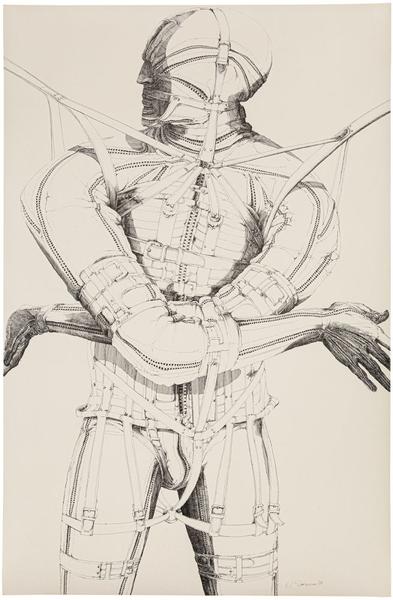 Male Figure, 1969 ink on paper 35 x 22 3/4 inches...