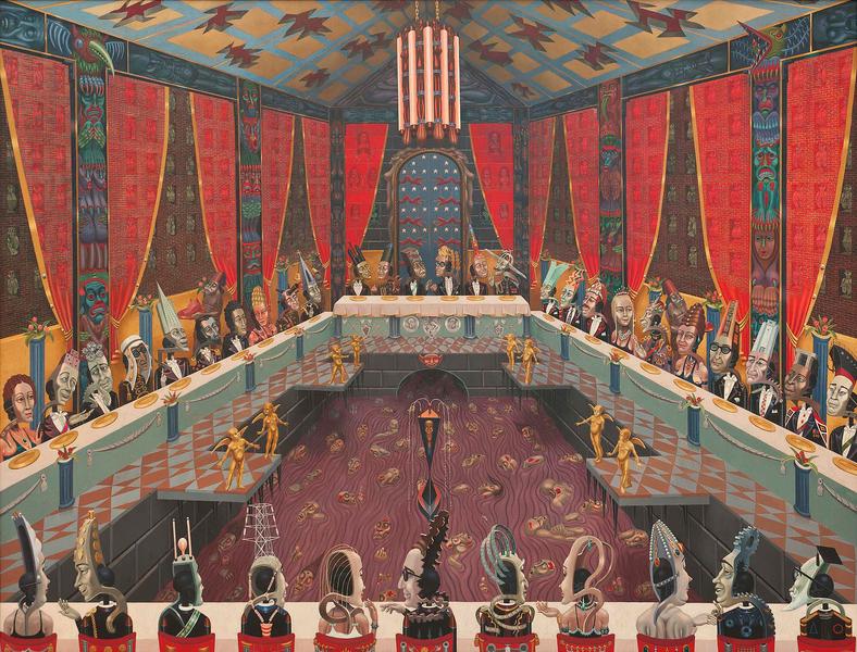 The Banquet, 1972-1973 oil on canvas 90" x 11...