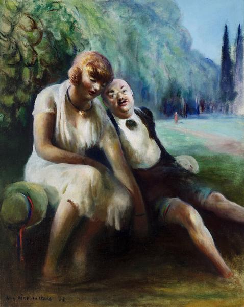 The Couple, 1932 oil on canvas 25 1/4 x 20 1/8 sig...