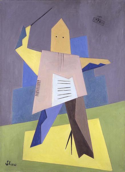 Untitled (Conductor), c.1934 oil on canvas 30"...