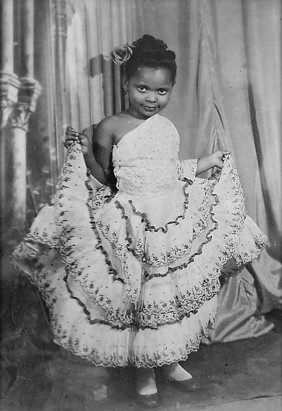 Portrait of Girl with Fancy Dress, 1938 vintage ge...