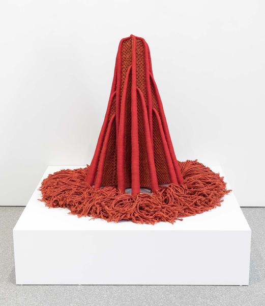 Hommage to Masae, 1969 red jute 36 1/2" x 43&...